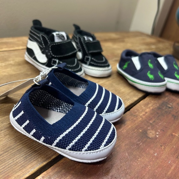 Polo Ralph Lauren, Vans and Old Navy Newborn 0-3 mo. Navy and Black Shoes Set - Picture 6 of 10